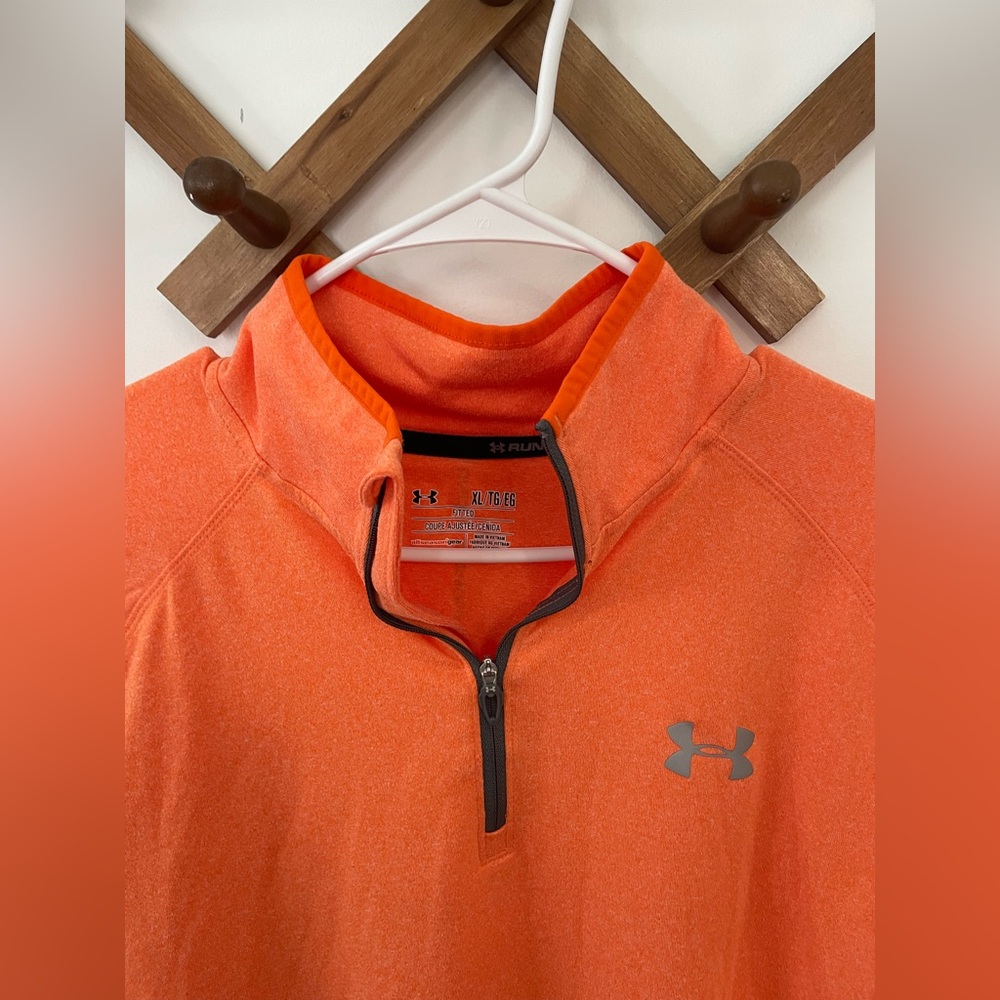 Orange Under Armour long sleeve athletic shirt. size XL